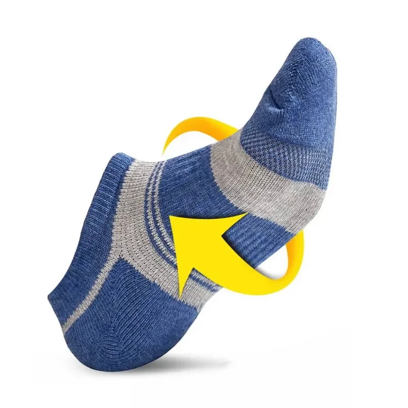 Damen-Low-Cut-Socken mit Fußgewölbeunterstützung und Polsterung – Streifenmuster